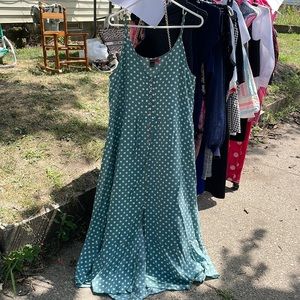 Polka sage sun dress